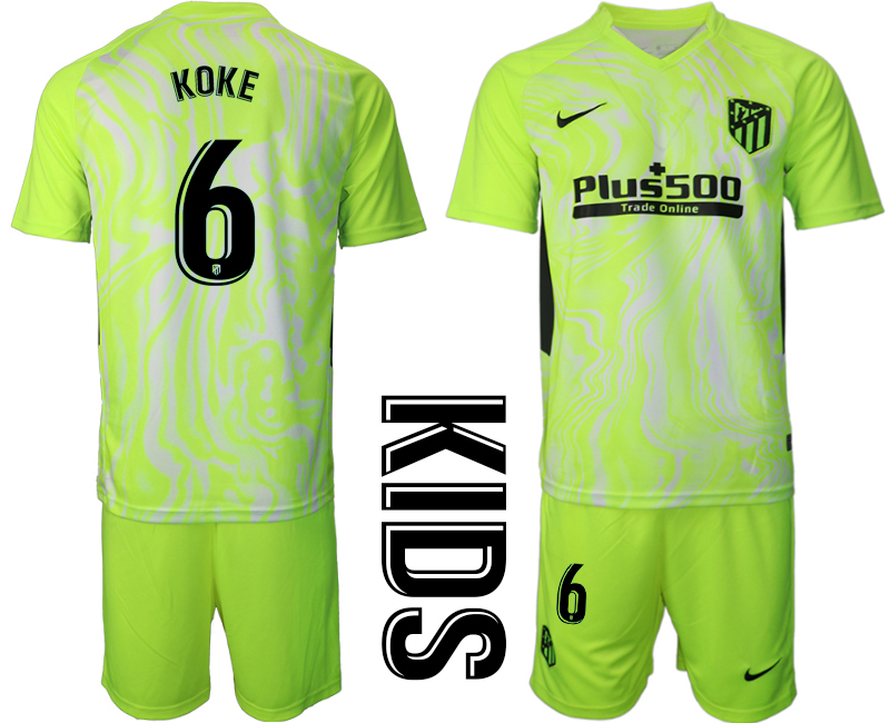 2021 Atltico Madrid away youth #6 soccer jerseys->youth soccer jersey->Youth Jersey